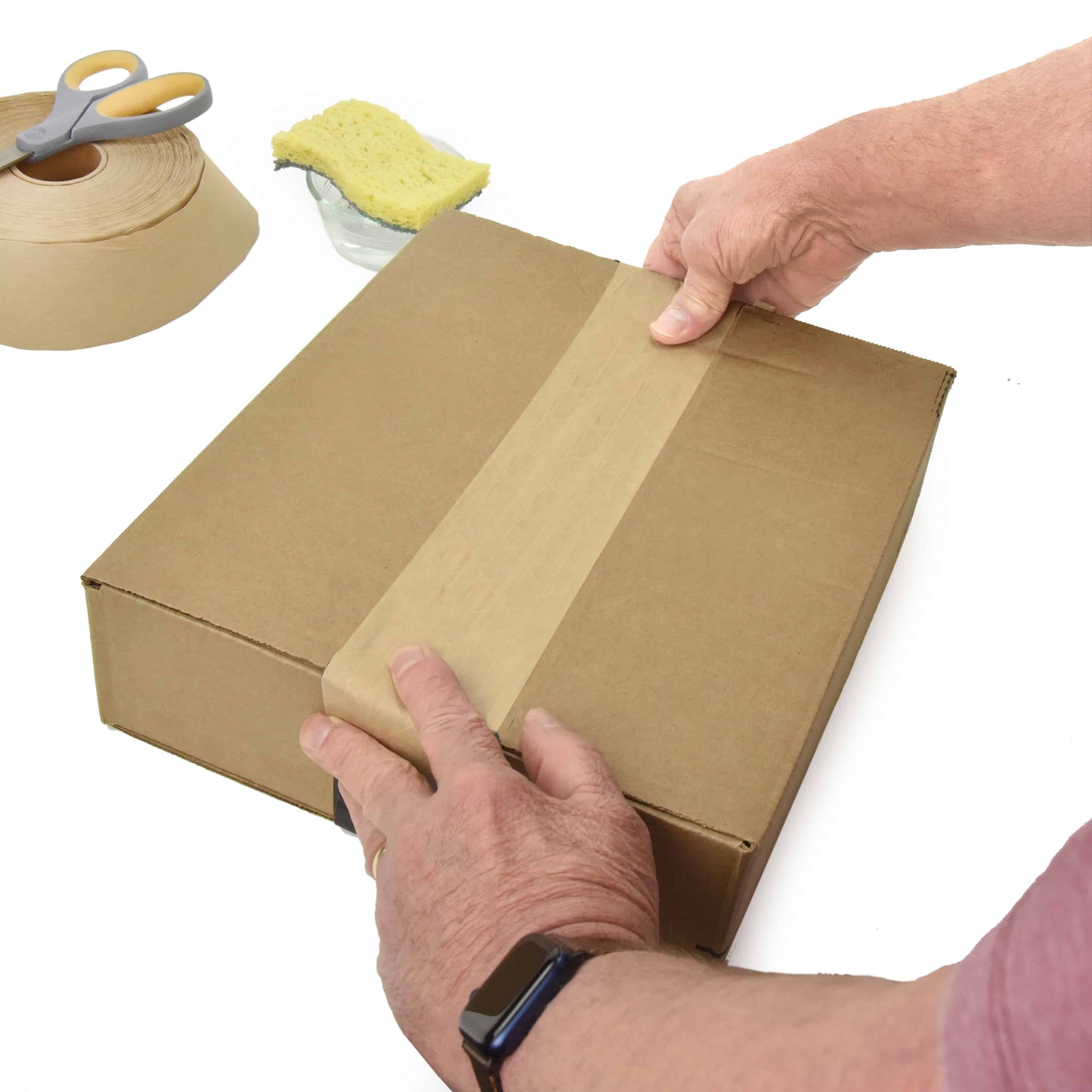 Reinforced Gummed Kraft Paper Packing Tape, 2.75 In x 375 Ft