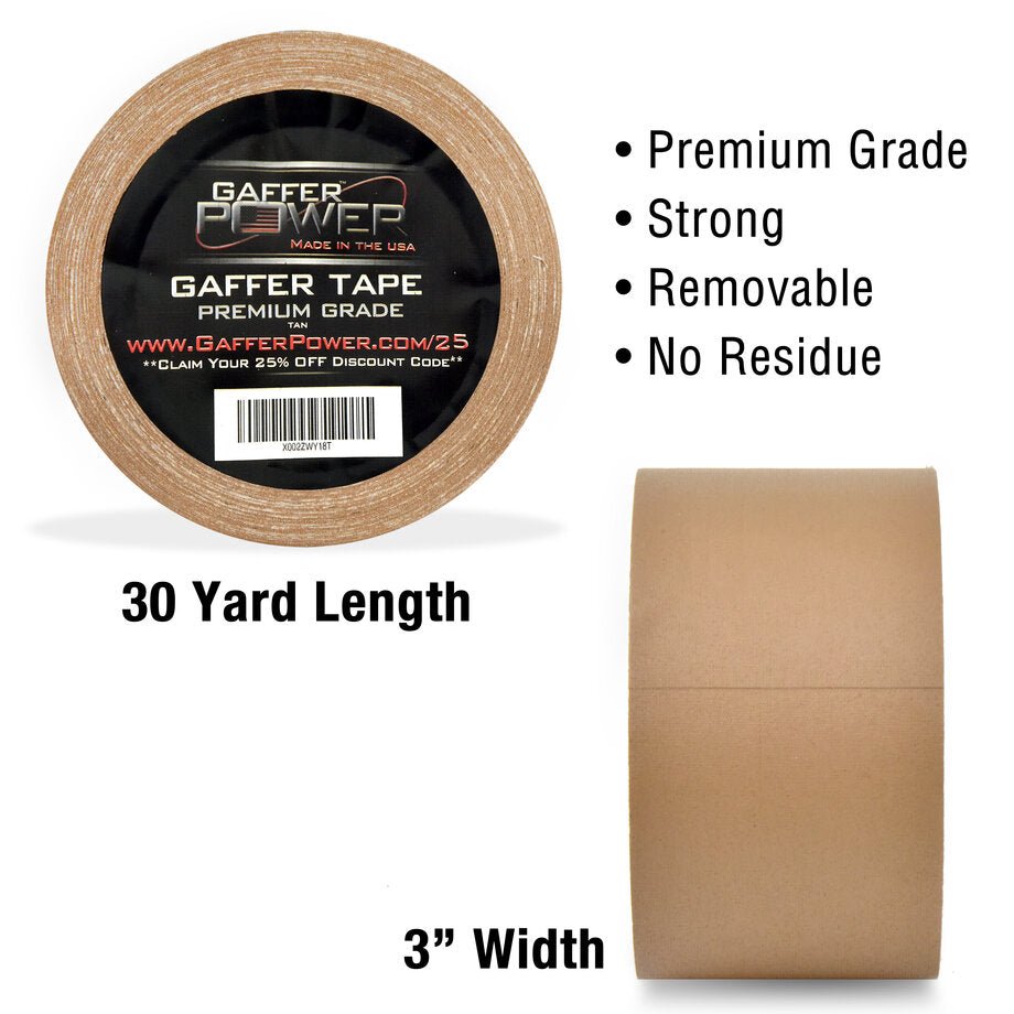 Gaffer Tape — Tan 3" x 30yd