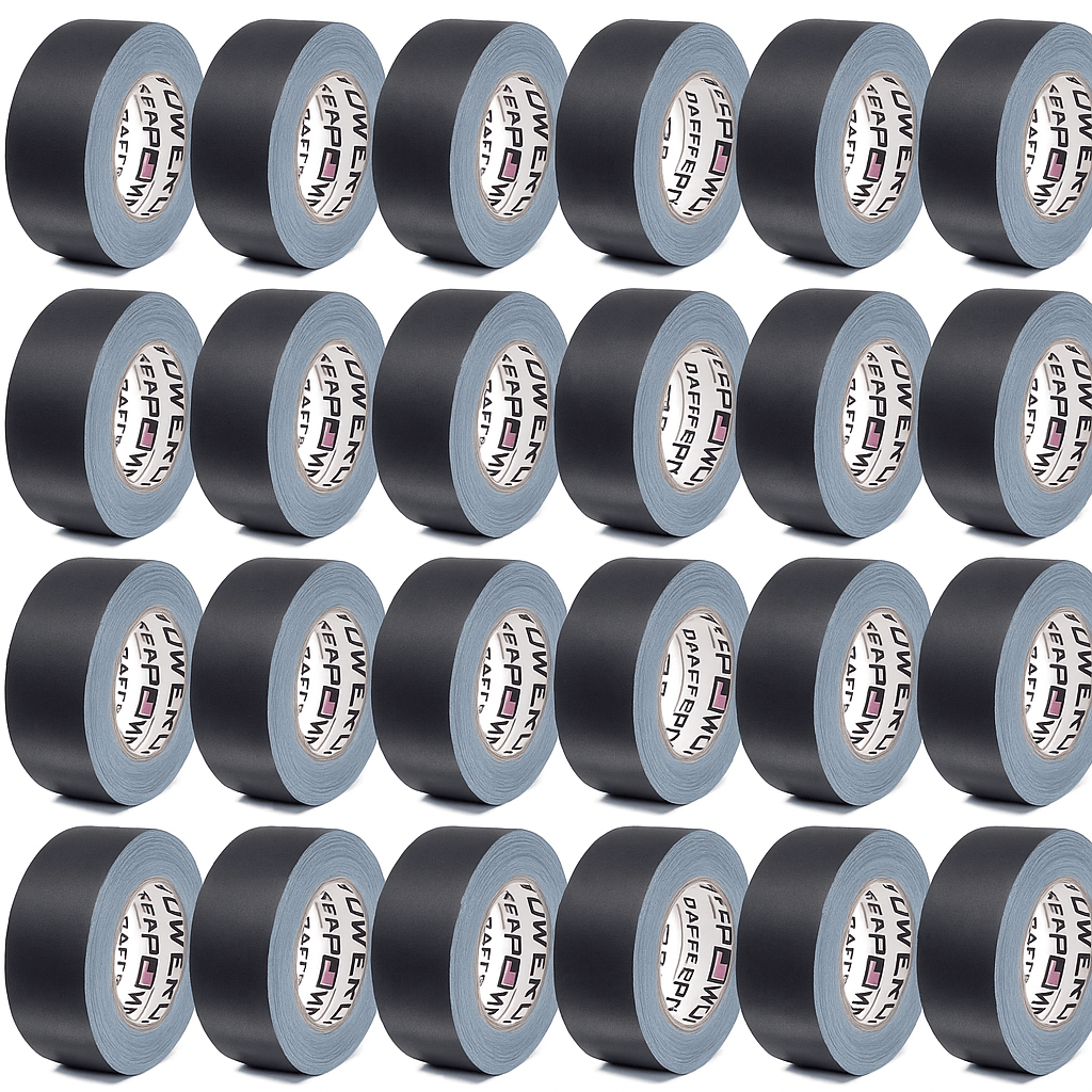 Gaffer Power Real USA Professional Grade Gaffer Tape, Made in The USA, Heavy Duty Gaffers Tape, Non-Reflective, Multipurpose. 2 Inches x 30 Yards, Black (Case of 24)