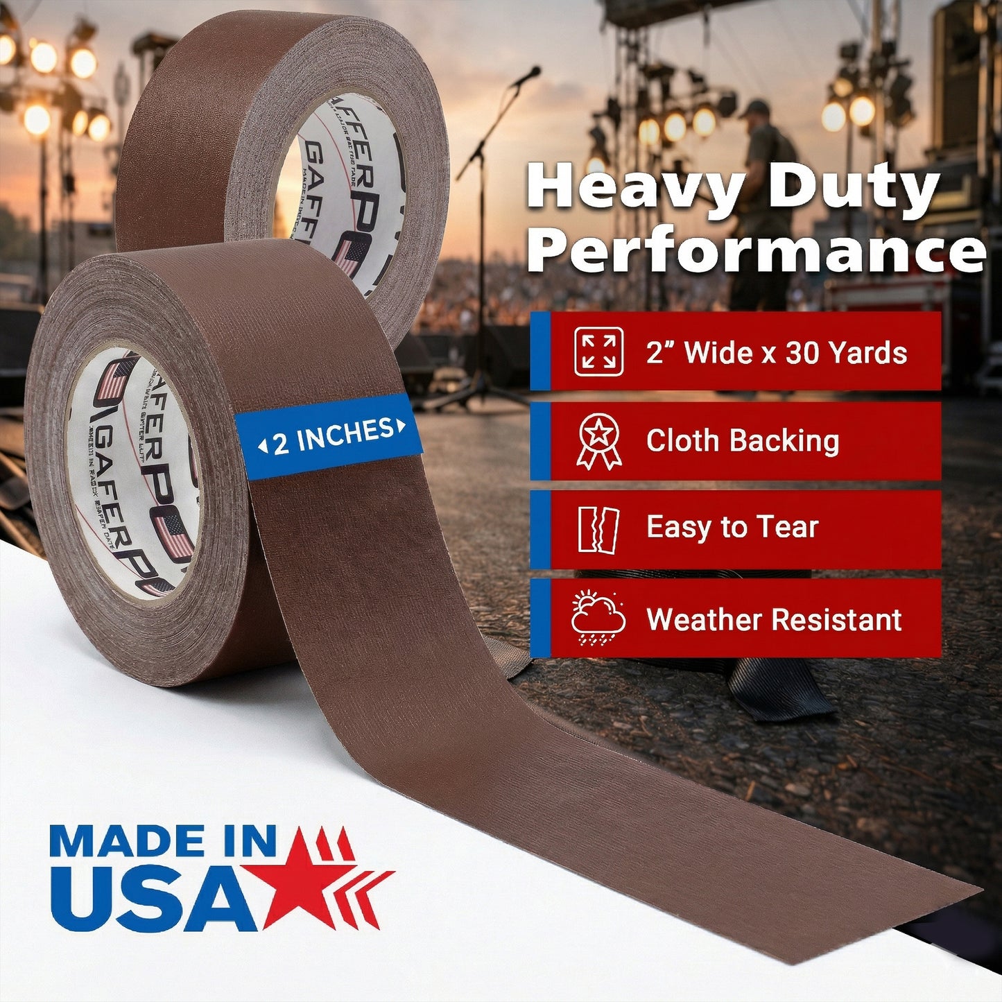 Gaffer Tape — Brown 2" x 30yd