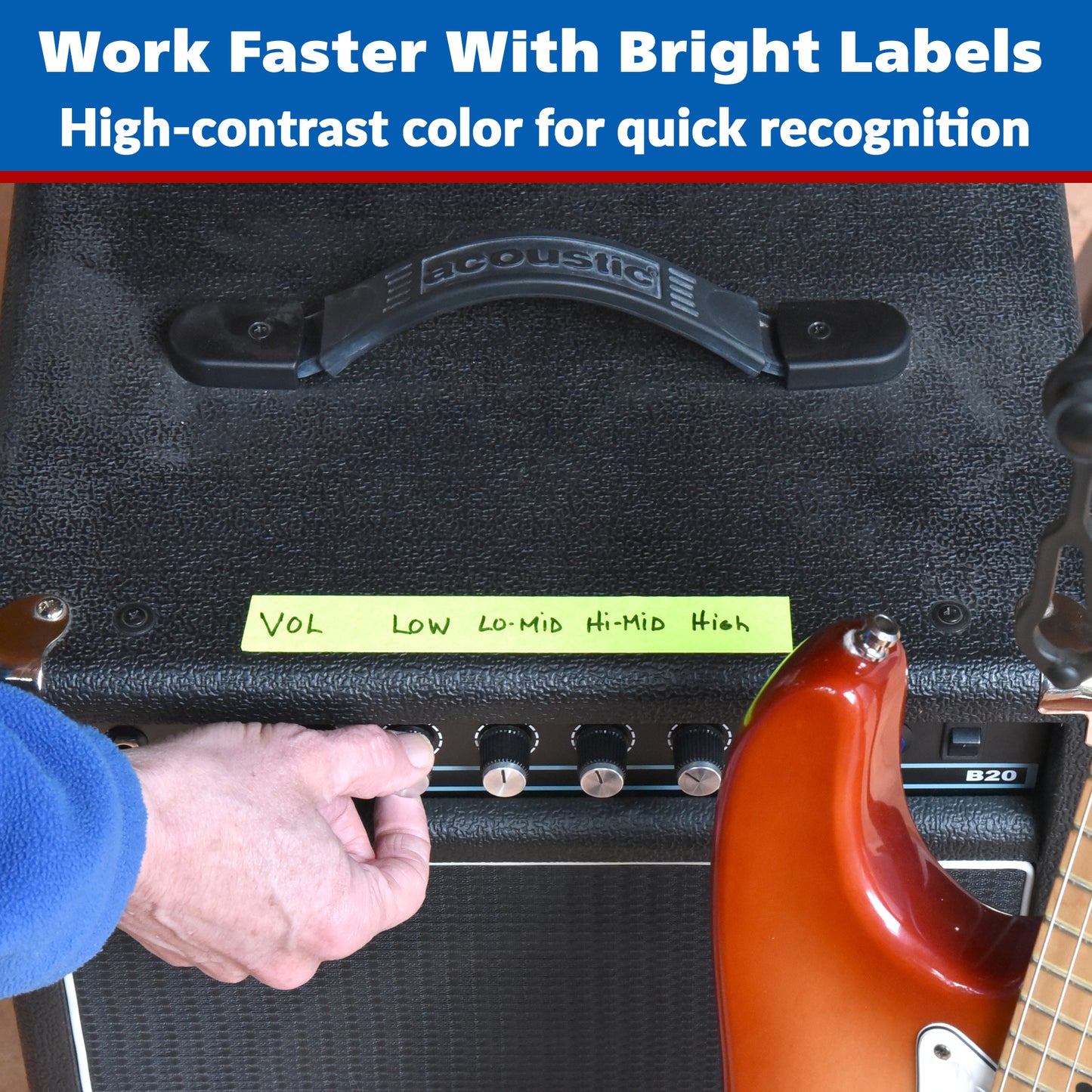 Console Labeling Tape, 1 Inch x 20 Yards