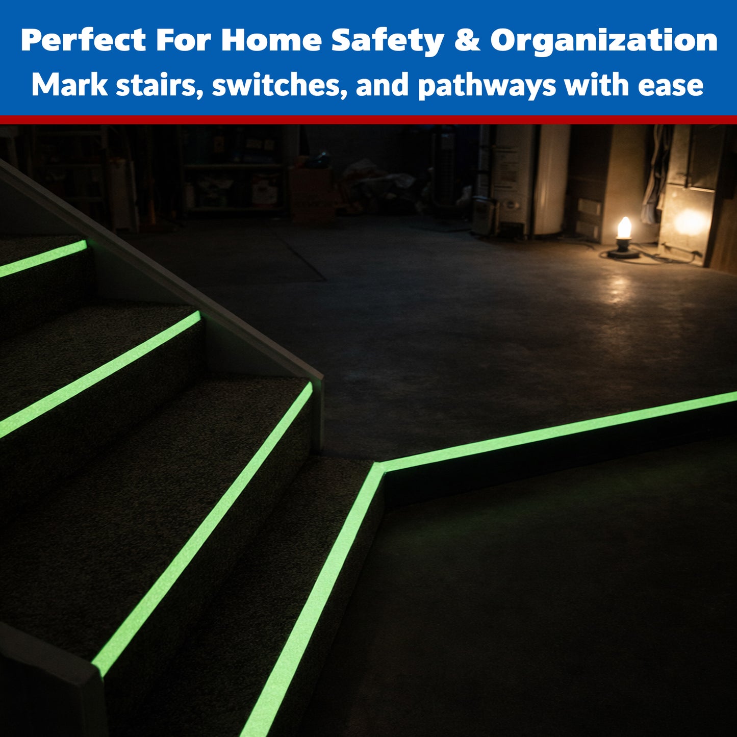 Glow  Gaffer Tape, 1 Inch x 15 Feet, Glow In Dark Tape Green