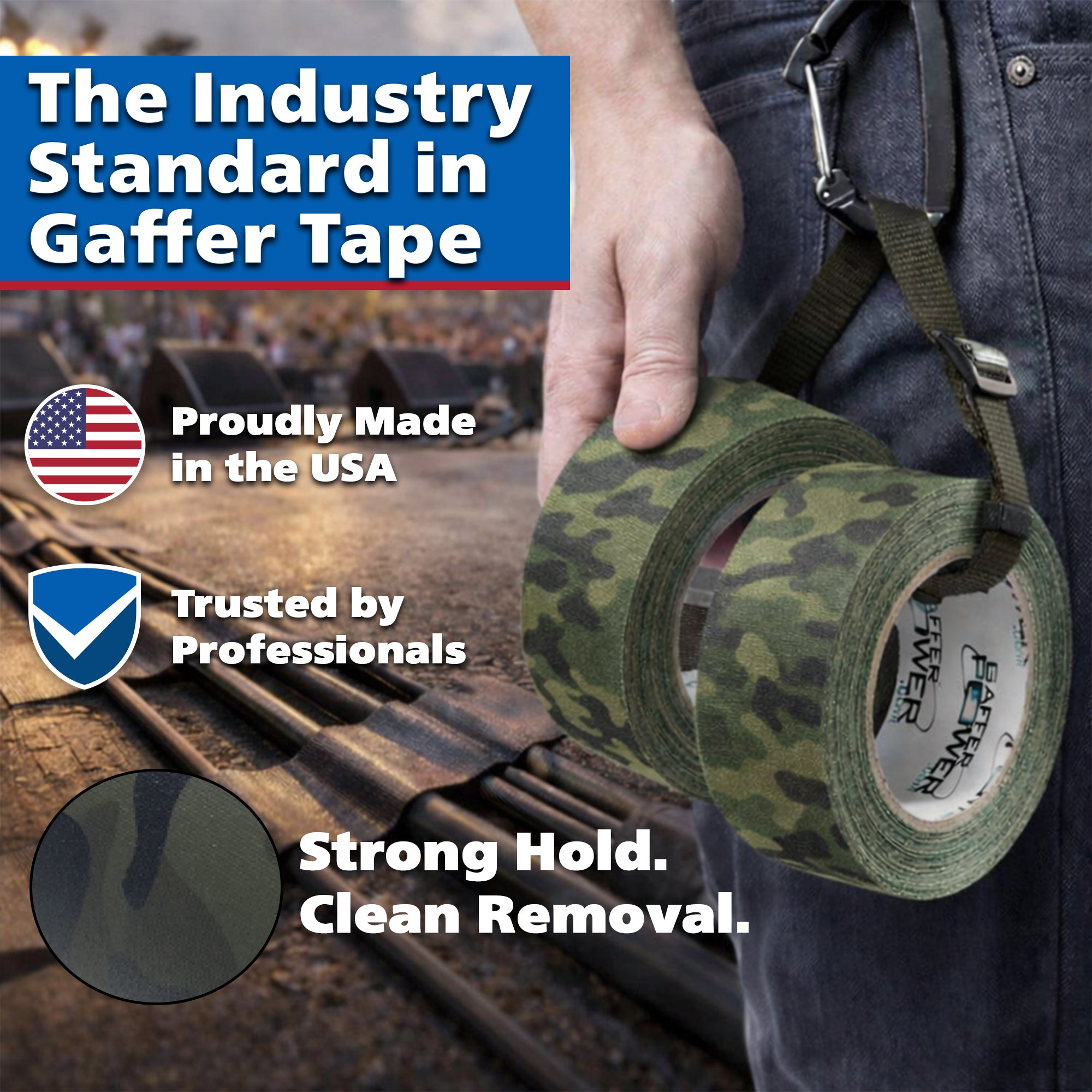 ナイロン グログランテープ 20mm巾 カモグリーン 100mロール ミリタリー Army Green Camo Gaffer Tape - 2