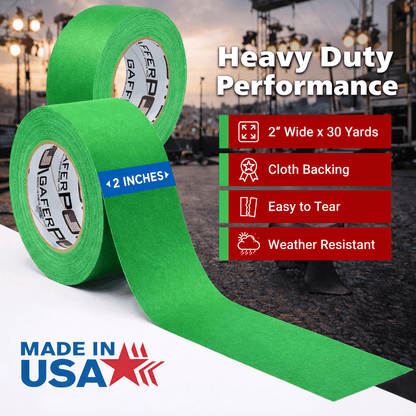 Gaffer Tape — Chroma Green 2" x 30yd