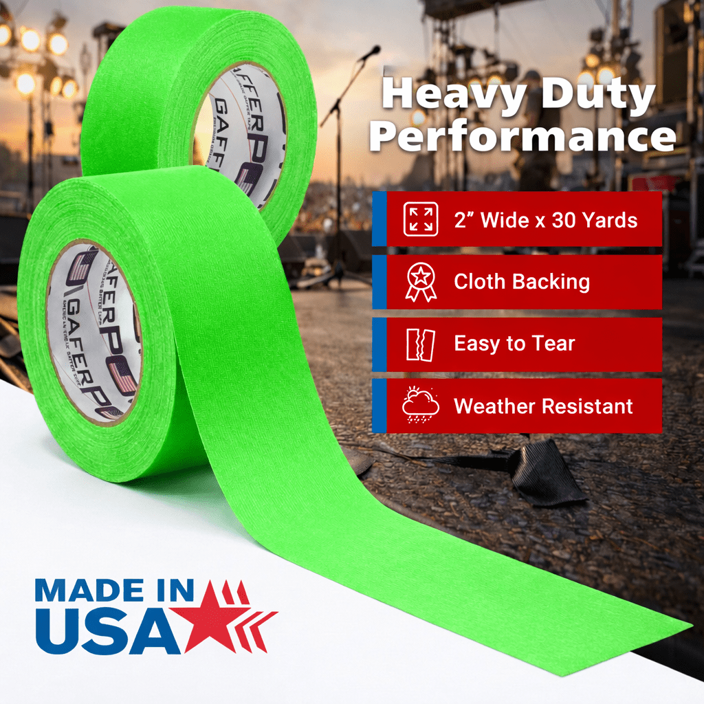 Gaffer Tape — Fluoro Green 2" x 30yd