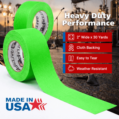 Gaffer Tape — Fluoro Green 2" x 30yd