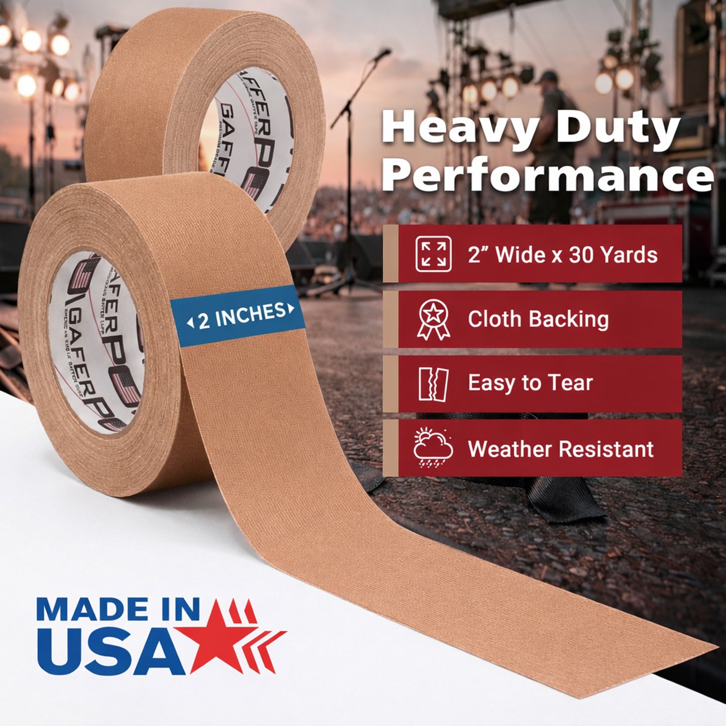 Gaffer Tape — Tan 2" x 30yd