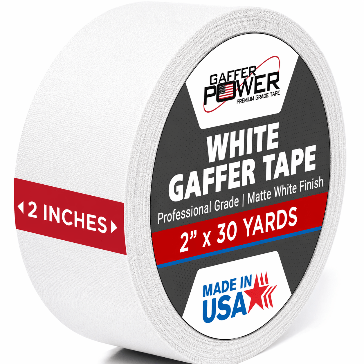 Gaffer Tape, 2 Inch x 30 Yards - White