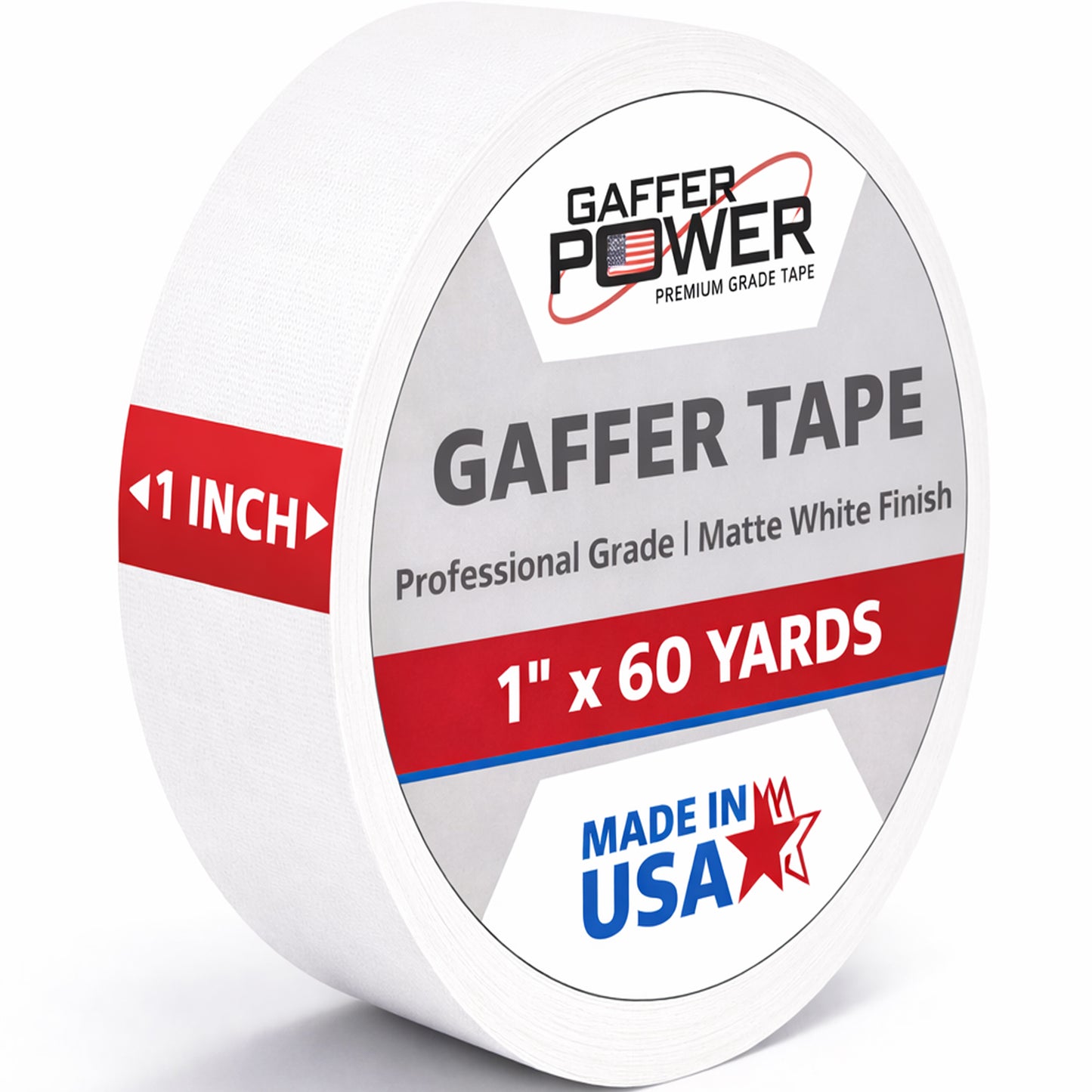 Gaffer Tape, 1 Inch x 55 Yards - White
