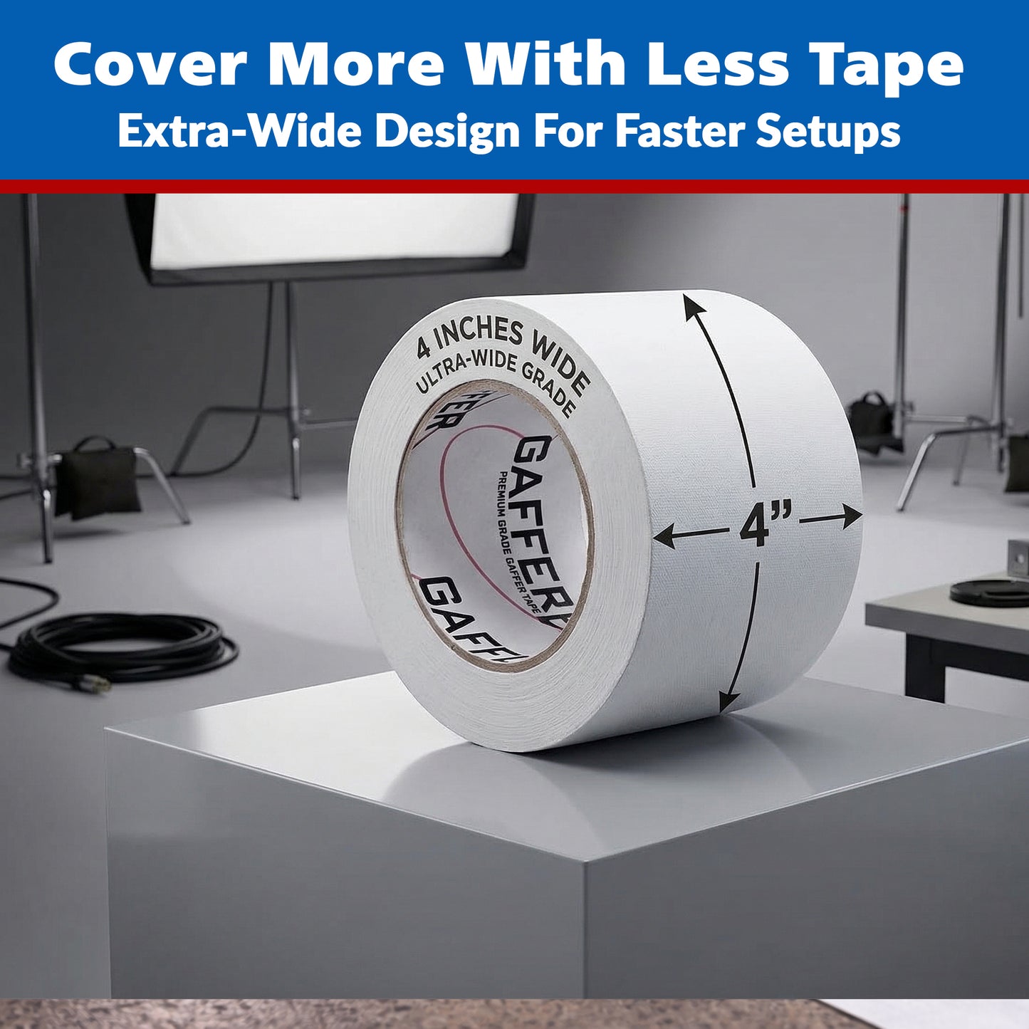 Gaffer Tape — White 4" x 30yd