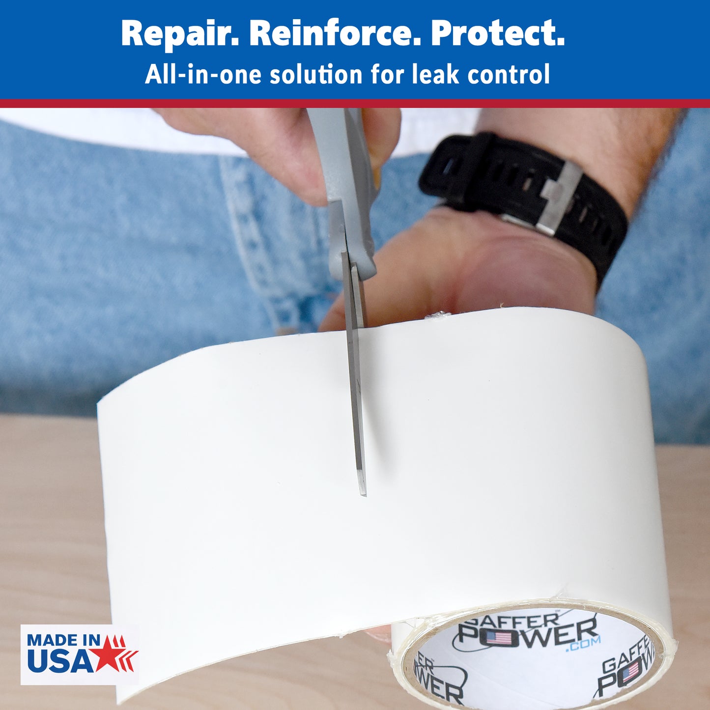 Patch & Shield Power Sealing Tape 4 inch x 5 feet, White
