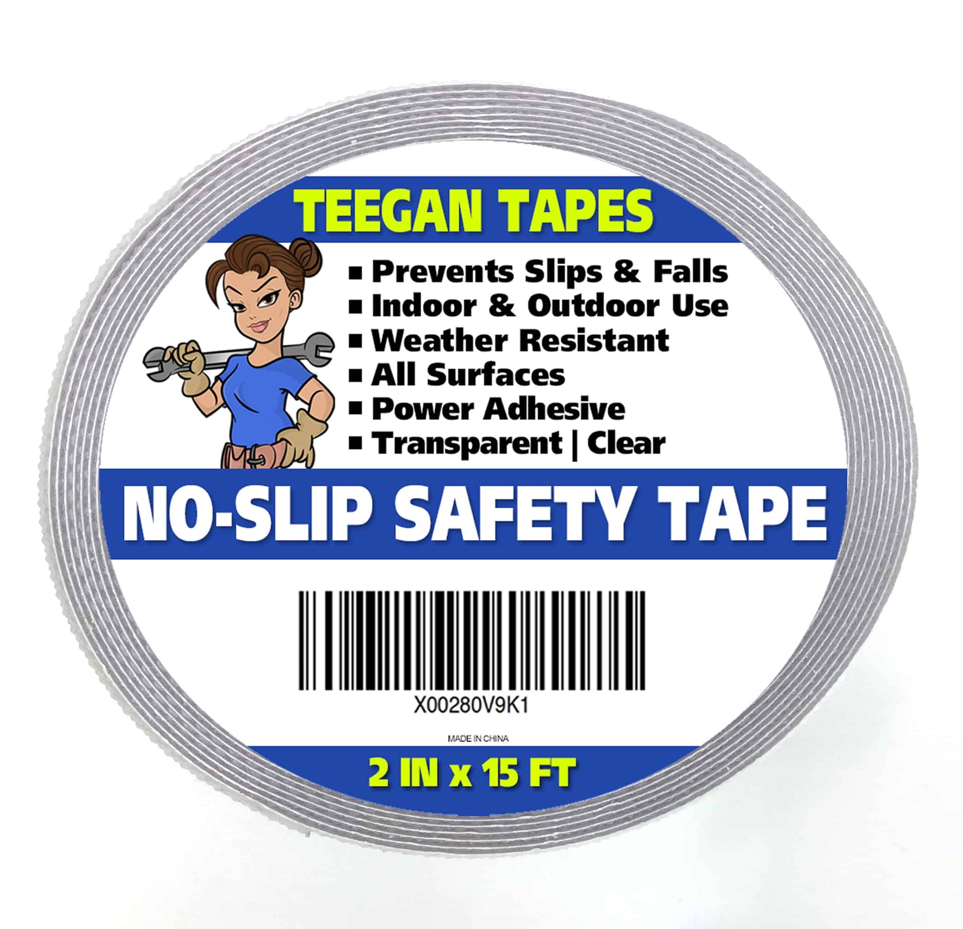 Textured Stair Treads - Non Slip Adhesive Safety Tape Strips for Stairs 16x  Pack