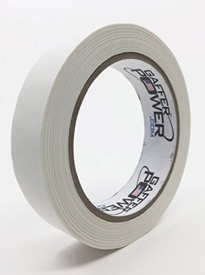 WOD GTC12 Gaffer Tape, White Low Gloss Finish Film, 1.5 inch x 60 yds.  Residue Free, Non Reflective Cloth Fabric, Secure Cords, Water Resistant
